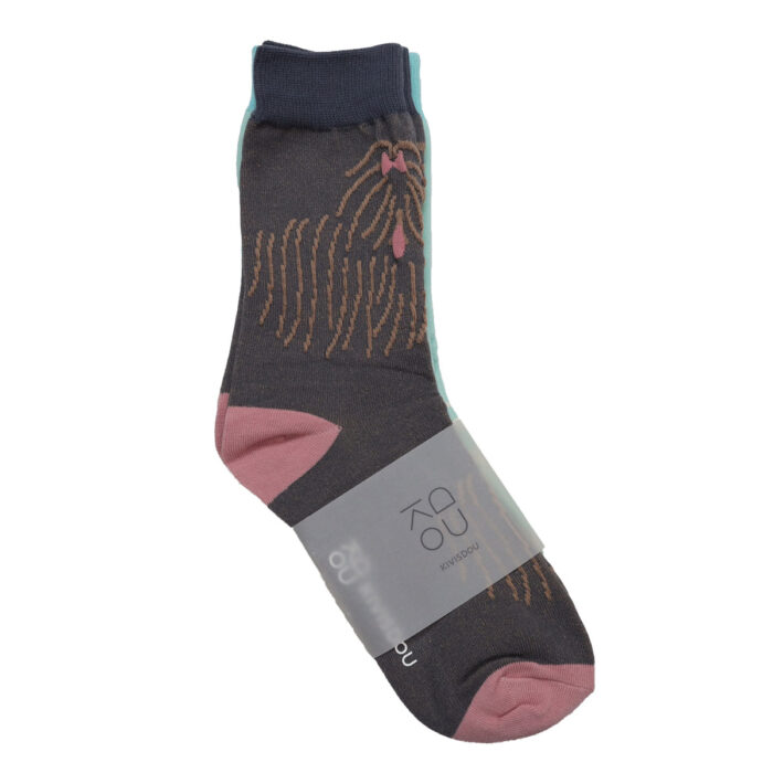 きびす堂 キビスドウ k41174 ドローイングドッグ クルーソックス(2足セット) 靴下 くつした