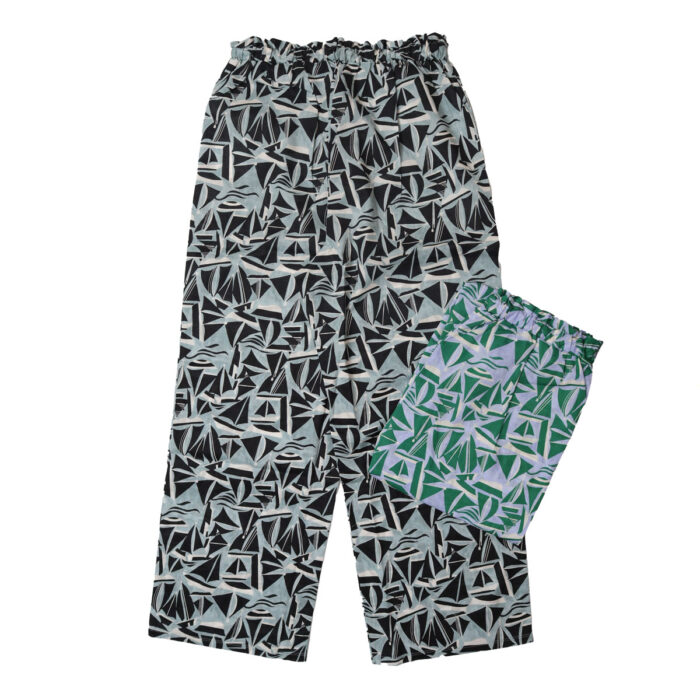 me.wear ミードットウェア me-26104 summer sea print ロープパンツ ボトム 綿100％