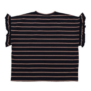 mao made トップス 621211 天竺BORDERシリーズ お袖フリル フレンチTEE
