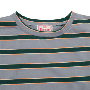 mao made トップス 621211 天竺BORDERシリーズ お袖フリル フレンチTEE