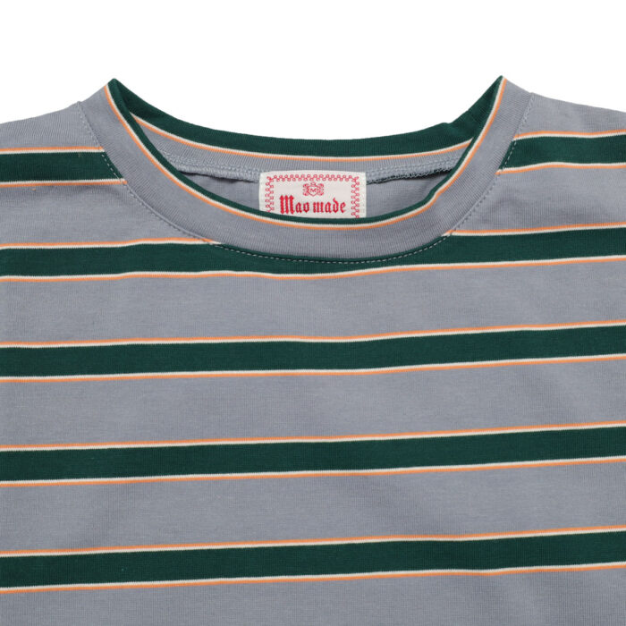 mao made トップス 621211 天竺BORDERシリーズ お袖フリル フレンチTEE