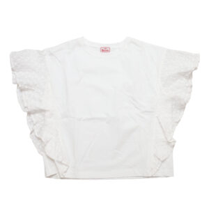 mao made トップス 621216 つるつるシルケット 天竺×シアーFABRICシリーズ 布帛切替ひらひらスリーブ TEE