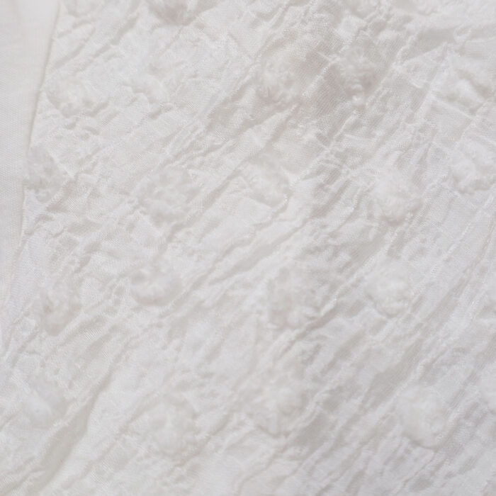 mao made トップス 621216 つるつるシルケット 天竺×シアーFABRICシリーズ 布帛切替ひらひらスリーブ TEE