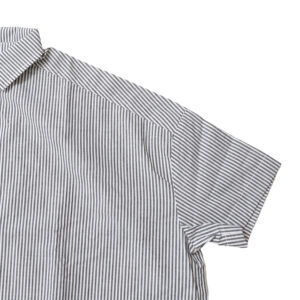 mao made ワンピース 621305 ストライプ×ケイトボタン 配色ニットボタン レギュラー カラー ワンピース
