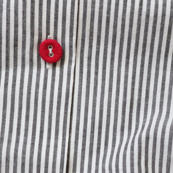 mao made ワンピース 621305 ストライプ×ケイトボタン 配色ニットボタン レギュラー カラー ワンピース