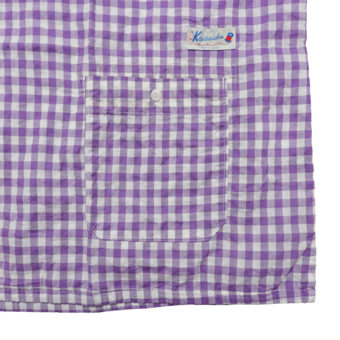 快晴堂 かいせいどう 62S08 Wide-Tシャツ ゆらぎギンガムチェック プルオーバー ギンガム トップス