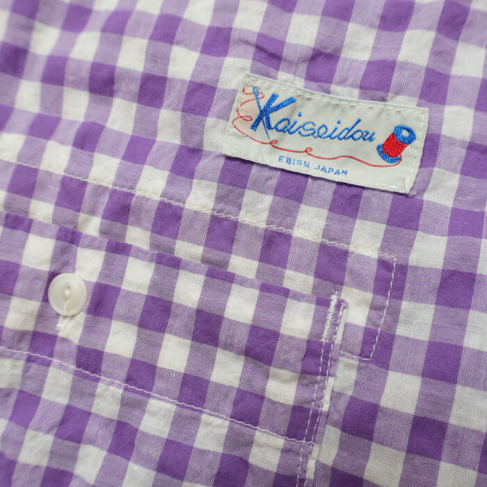快晴堂 かいせいどう 62S08 Wide-Tシャツ ゆらぎギンガムチェック プルオーバー ギンガム トップス