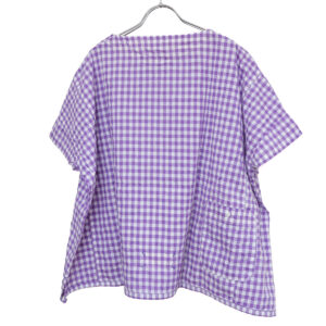 快晴堂 かいせいどう 62S08 Wide-Tシャツ ゆらぎギンガムチェック プルオーバー ギンガム トップス