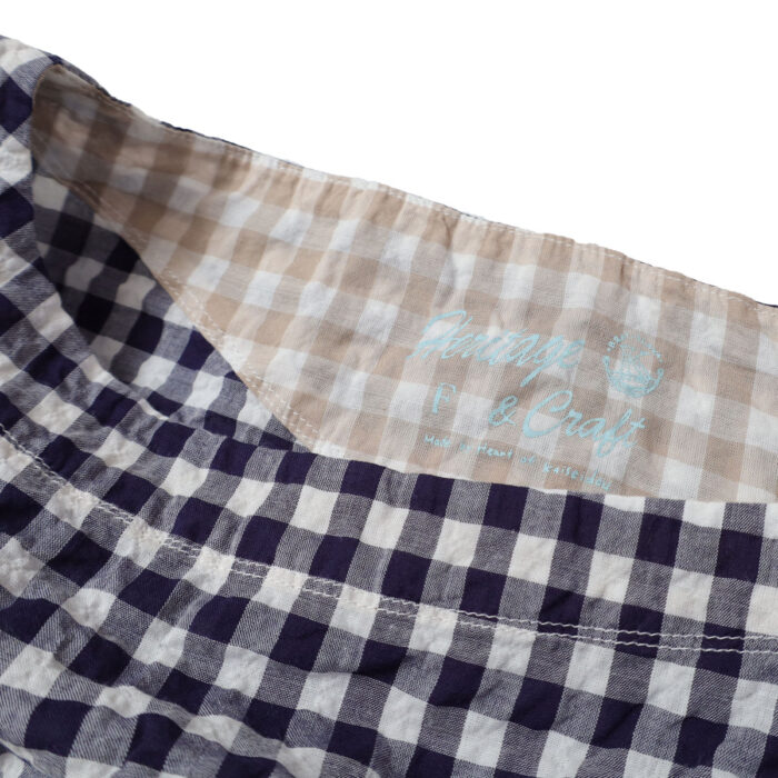快晴堂 かいせいどう 62S08 Wide-Tシャツ ゆらぎギンガムチェック プルオーバー ギンガム トップス