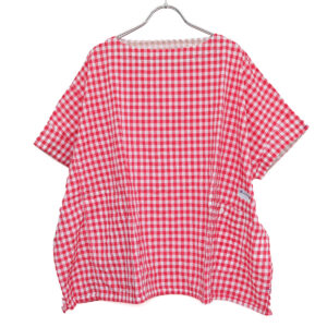快晴堂 かいせいどう 62S08 Wide-Tシャツ ゆらぎギンガムチェック プルオーバー ギンガム トップス