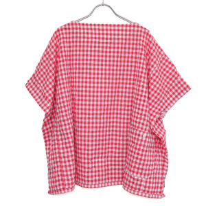 快晴堂 かいせいどう 62S08 Wide-Tシャツ ゆらぎギンガムチェック プルオーバー ギンガム トップス