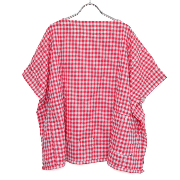 快晴堂 かいせいどう 62S08 Wide-Tシャツ ゆらぎギンガムチェック プルオーバー ギンガム トップス