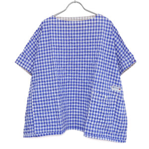 快晴堂 かいせいどう 62S08 Wide-Tシャツ ゆらぎギンガムチェック プルオーバー ギンガム トップス