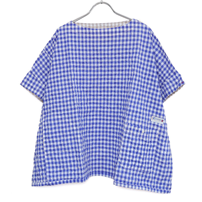 快晴堂 かいせいどう 62S08 Wide-Tシャツ ゆらぎギンガムチェック プルオーバー ギンガム トップス