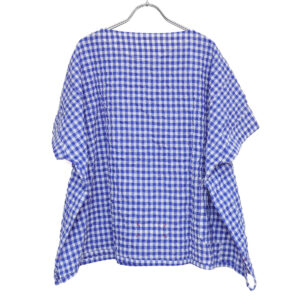 快晴堂 かいせいどう 62S08 Wide-Tシャツ ゆらぎギンガムチェック プルオーバー ギンガム トップス