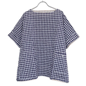 快晴堂 かいせいどう 62S08 Wide-Tシャツ ゆらぎギンガムチェック プルオーバー ギンガム トップス