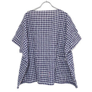 快晴堂 かいせいどう 62S08 Wide-Tシャツ ゆらぎギンガムチェック プルオーバー ギンガム トップス