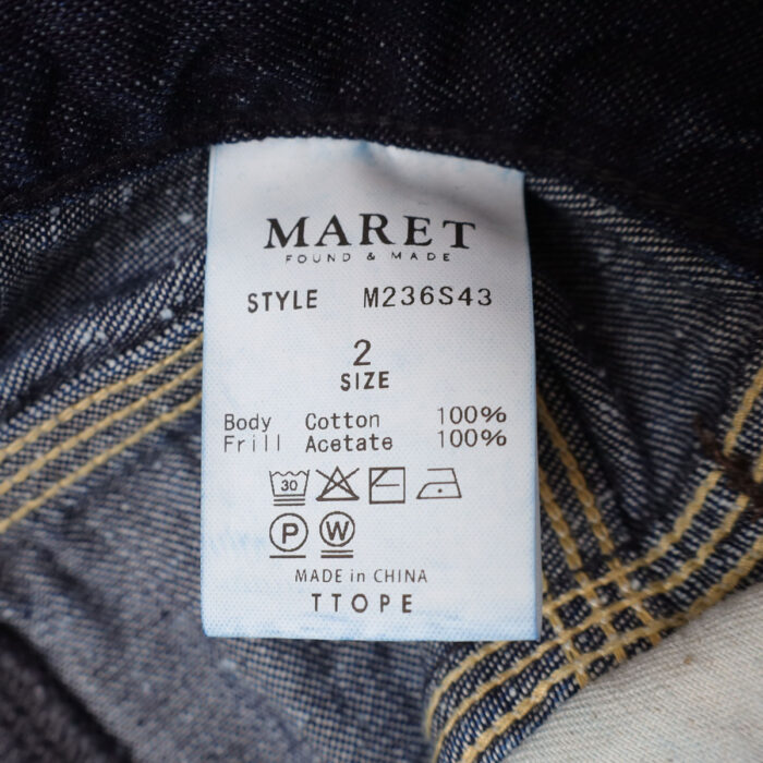 MARET ボトムス M236S43 ライトオンスデニム ワイドリメイク クロップドパンツ