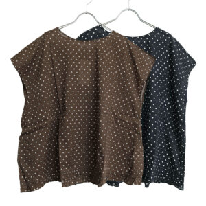 SOIL トップス NSL26056 SOIL 80s COTTON VOILE DOT PRINT HEM FRILL GATHERED SMOCK