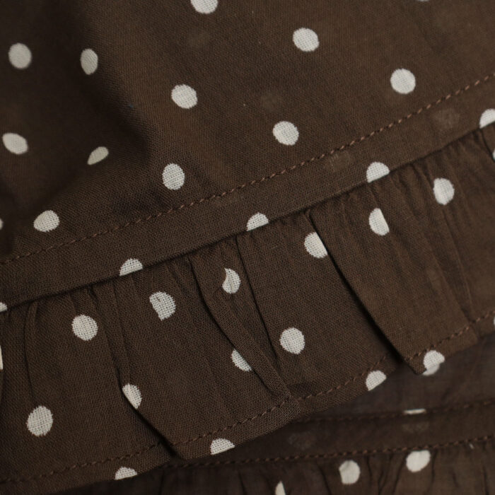 SOIL トップス NSL26056 SOIL 80s COTTON VOILE DOT PRINT HEM FRILL GATHERED SMOCK
