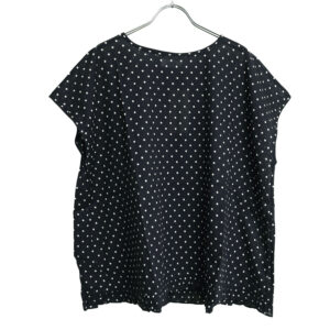 SOIL トップス NSL26056 SOIL 80s COTTON VOILE DOT PRINT HEM FRILL GATHERED SMOCK