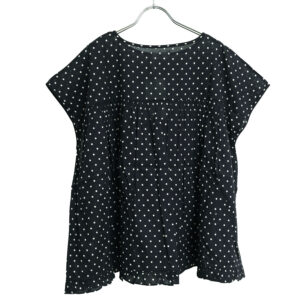 SOIL トップス NSL26056 SOIL 80s COTTON VOILE DOT PRINT HEM FRILL GATHERED SMOCK