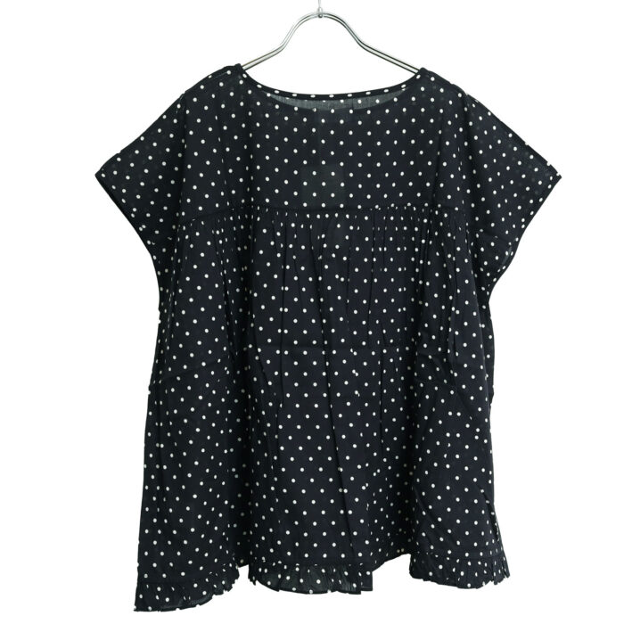 SOIL トップス NSL26056 SOIL 80s COTTON VOILE DOT PRINT HEM FRILL GATHERED SMOCK