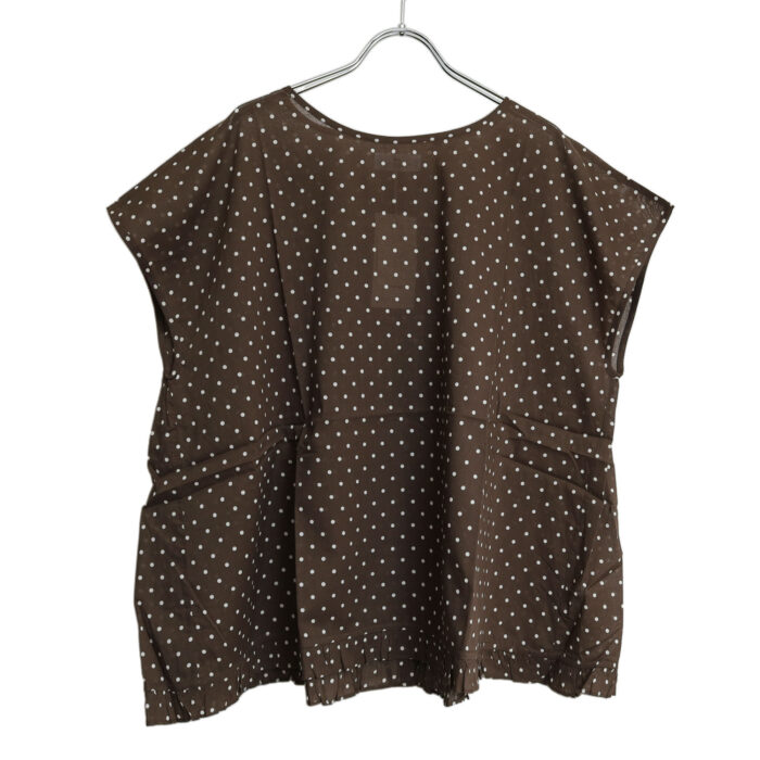 SOIL トップス NSL26056 SOIL 80s COTTON VOILE DOT PRINT HEM FRILL GATHERED SMOCK