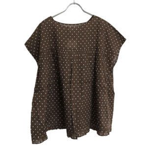 SOIL トップス NSL26056 SOIL 80s COTTON VOILE DOT PRINT HEM FRILL GATHERED SMOCK