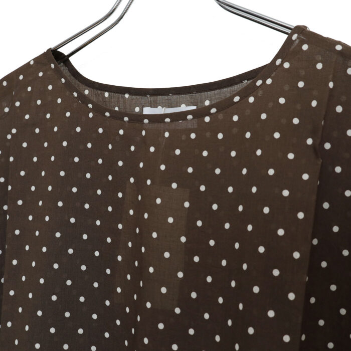 SOIL トップス NSL26056 SOIL 80s COTTON VOILE DOT PRINT HEM FRILL GATHERED SMOCK