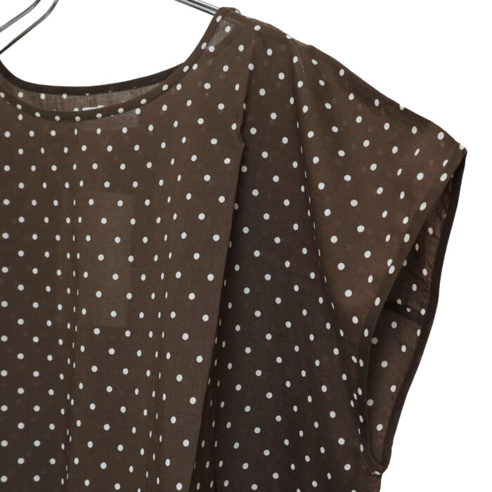 SOIL トップス NSL26056 SOIL 80s COTTON VOILE DOT PRINT HEM FRILL GATHERED SMOCK