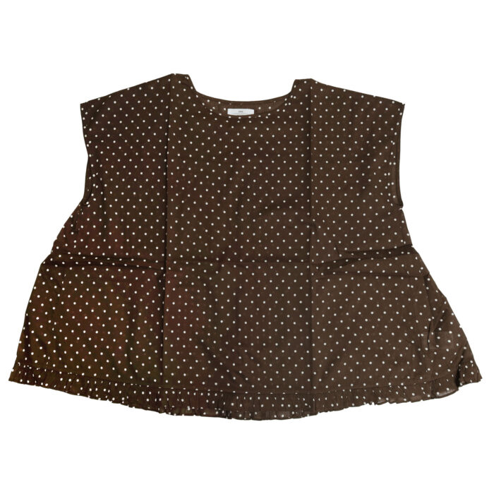 SOIL トップス NSL26056 SOIL 80s COTTON VOILE DOT PRINT HEM FRILL GATHERED SMOCK
