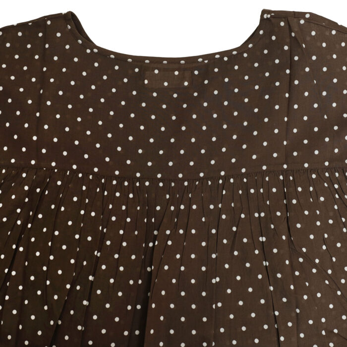 SOIL トップス NSL26056 SOIL 80s COTTON VOILE DOT PRINT HEM FRILL GATHERED SMOCK