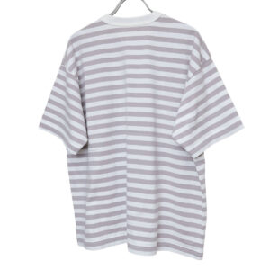 prit トップス P92645 18/1空紡度詰天竺ボーダー フレームドットプリントTシャツ(03)