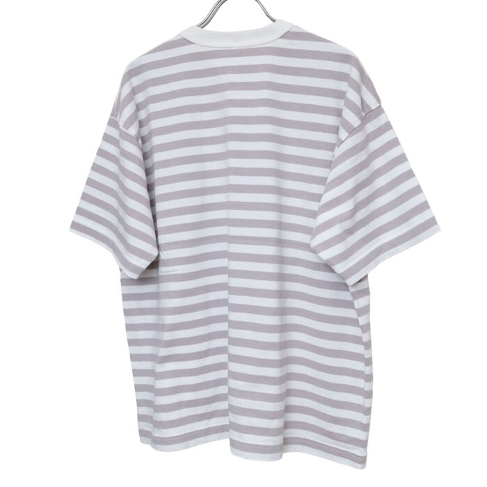 prit トップス P92645 18/1空紡度詰天竺ボーダー フレームドットプリントTシャツ(03)