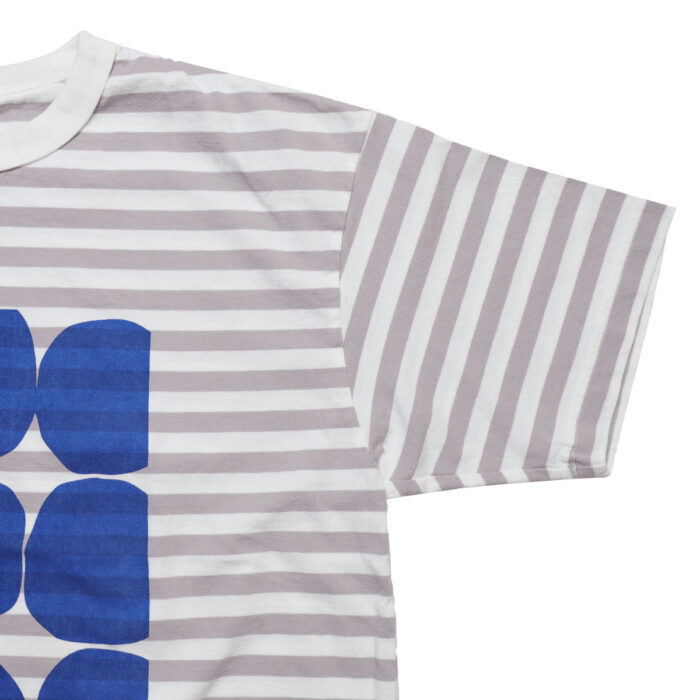 prit トップス P92645 18/1空紡度詰天竺ボーダー フレームドットプリントTシャツ(03)