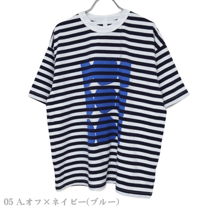 prit トップス P92645 18/1空紡度詰天竺ボーダー フレームドットプリントTシャツ(05)