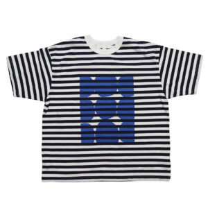prit トップス P92645 18/1空紡度詰天竺ボーダー フレームドットプリントTシャツ(05)