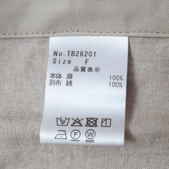 tumugu: トップス TB26201 リネンキャンバス アシンメトリーベスト