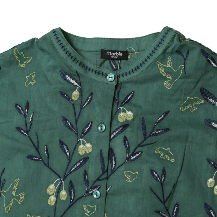 marble SUD ワンピース 03GM074021 EMB olive セナカシャーリングワンピース