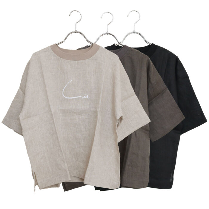 mao made トップス 621319 リネン FABRIC Lit 布帛 TEE