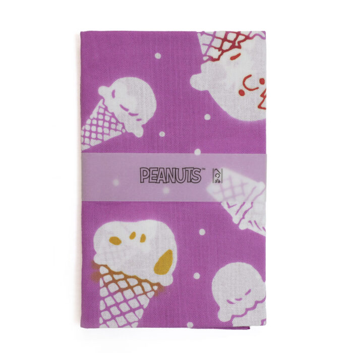 かまわぬ グッズ 6168312 PEANUTSコラボてぬぐいシャーベット(ラズベリー色)