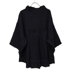 tumugu: トップス TB26233 リネンコットンフランス綾ハイネックチュニック