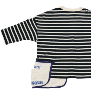 DENIM DUNGAREE トップス 22680429 ボーダーテンジク エプロンツキ 長袖 Tシャツ