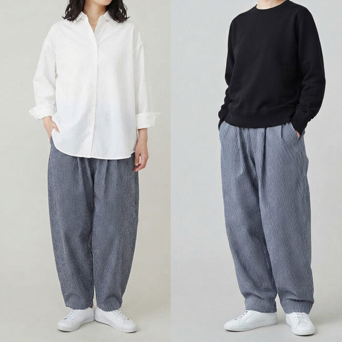 marble SUD ボトムス 07GF071164 ヒッコリー ルーミーパンツ