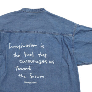 GROOVY COLORS トップス 42681170 8oz デニム SNOOPY バンドカラーシャツ