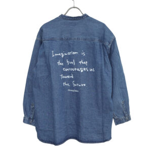 GROOVY COLORS トップス 42681170 8oz デニム SNOOPY バンドカラーシャツ