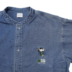 GROOVY COLORS トップス 42681170 8oz デニム SNOOPY バンドカラーシャツ