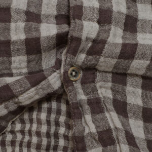 ARMEN トップス INAM2681DGD COTTON DOUBLE GAUZE CHECK OVERDYE UTILITY BANDED COLLAR SHIRT