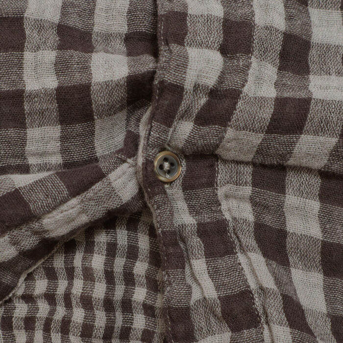 ARMEN トップス INAM2681DGD COTTON DOUBLE GAUZE CHECK OVERDYE UTILITY BANDED COLLAR SHIRT